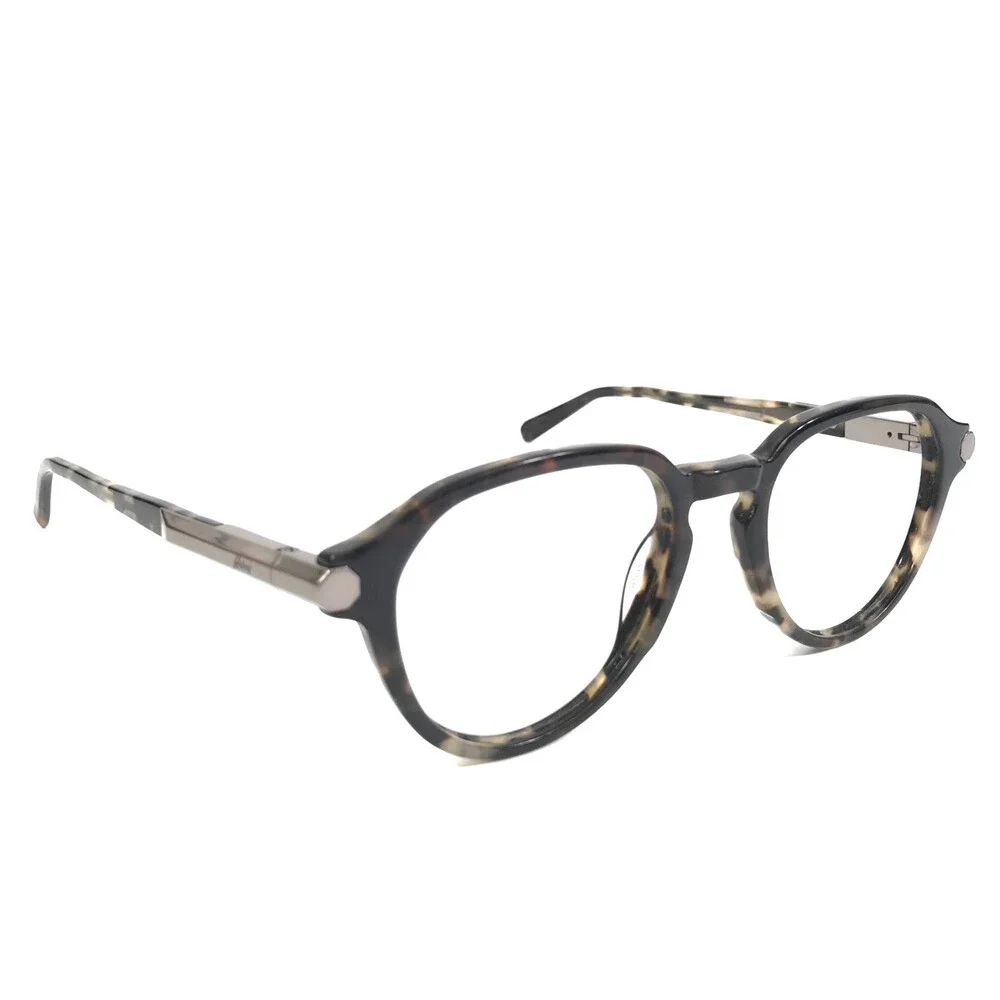 Brioni Eyeglasses Frames BR0079O 004 Tortoise Silver Round Full Rim 51-20-145